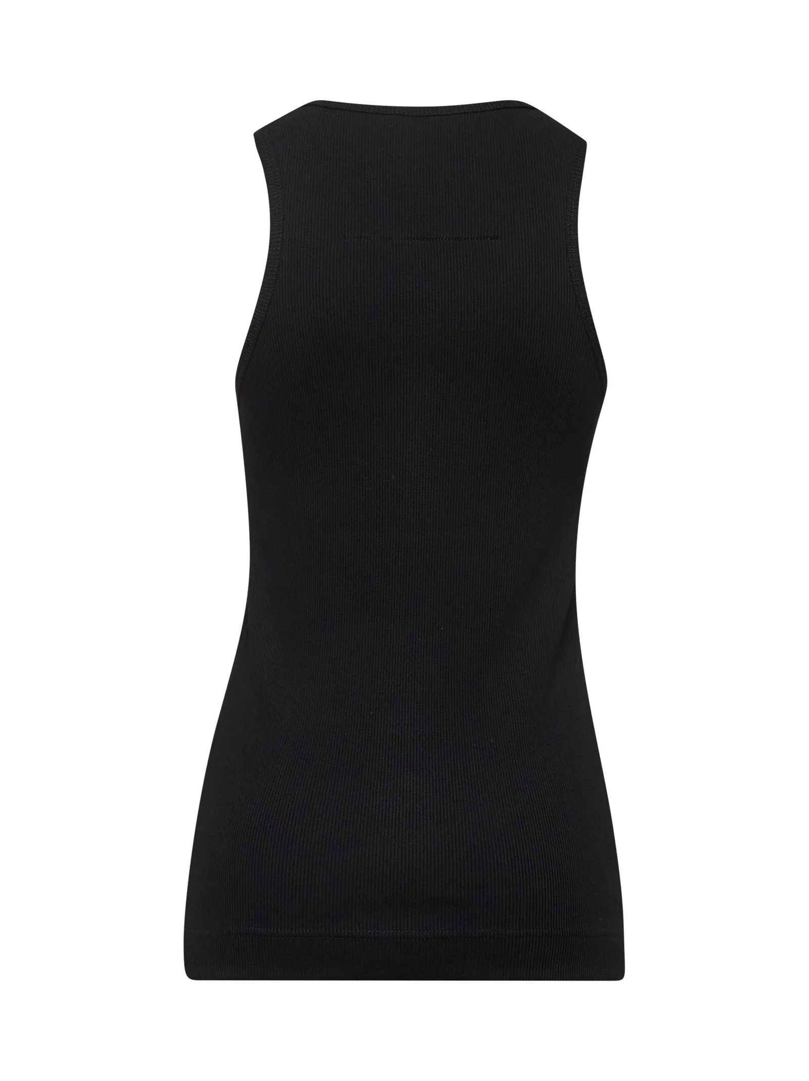 Black Ribbed Cotton Tank Top sold by Lord & Taylor product image thumbnail 2