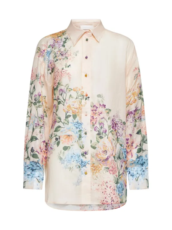 Halliday print ramie shirt sold by Lord & Taylor
