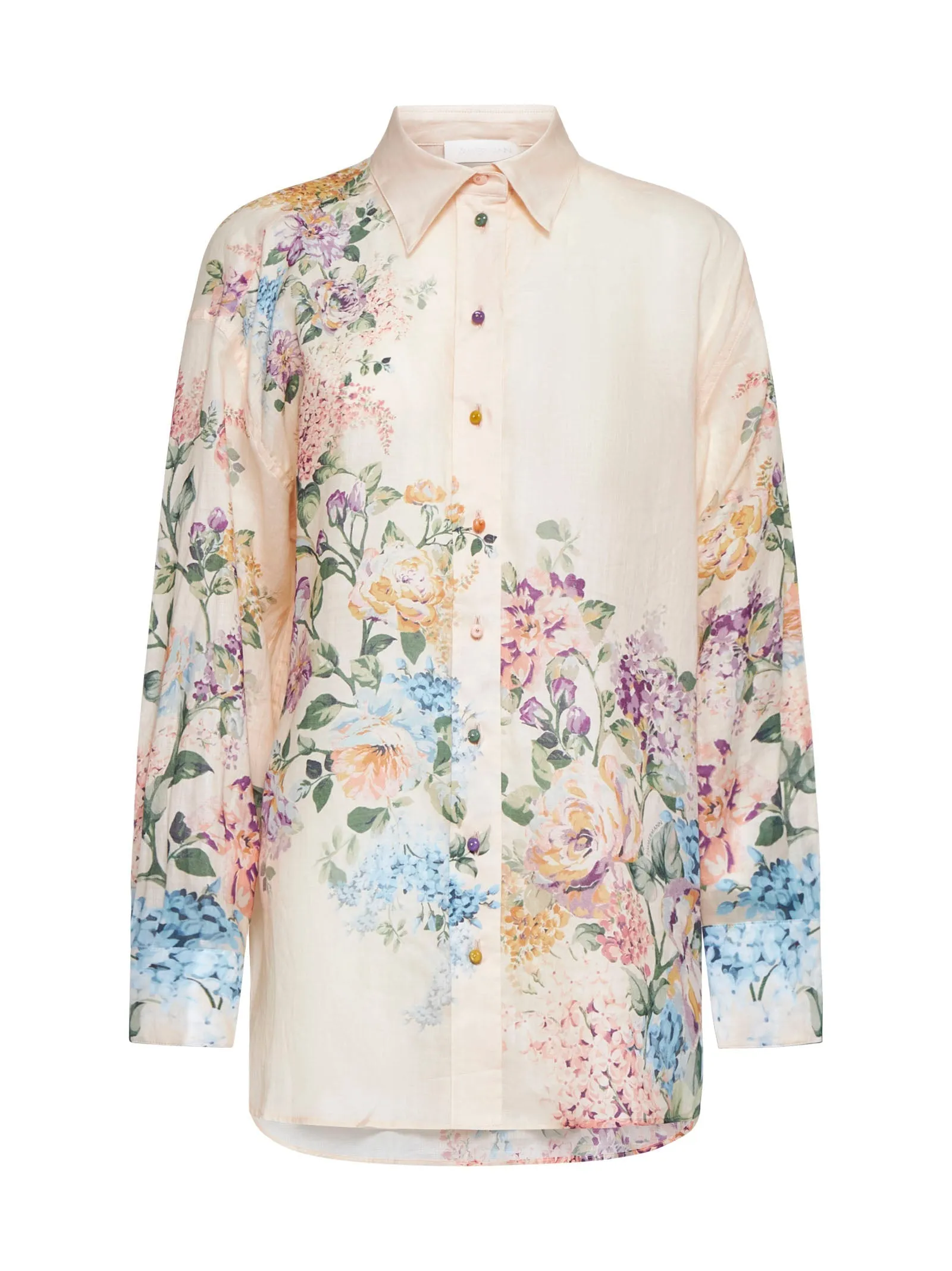 Halliday print ramie shirt sold by Lord & Taylor