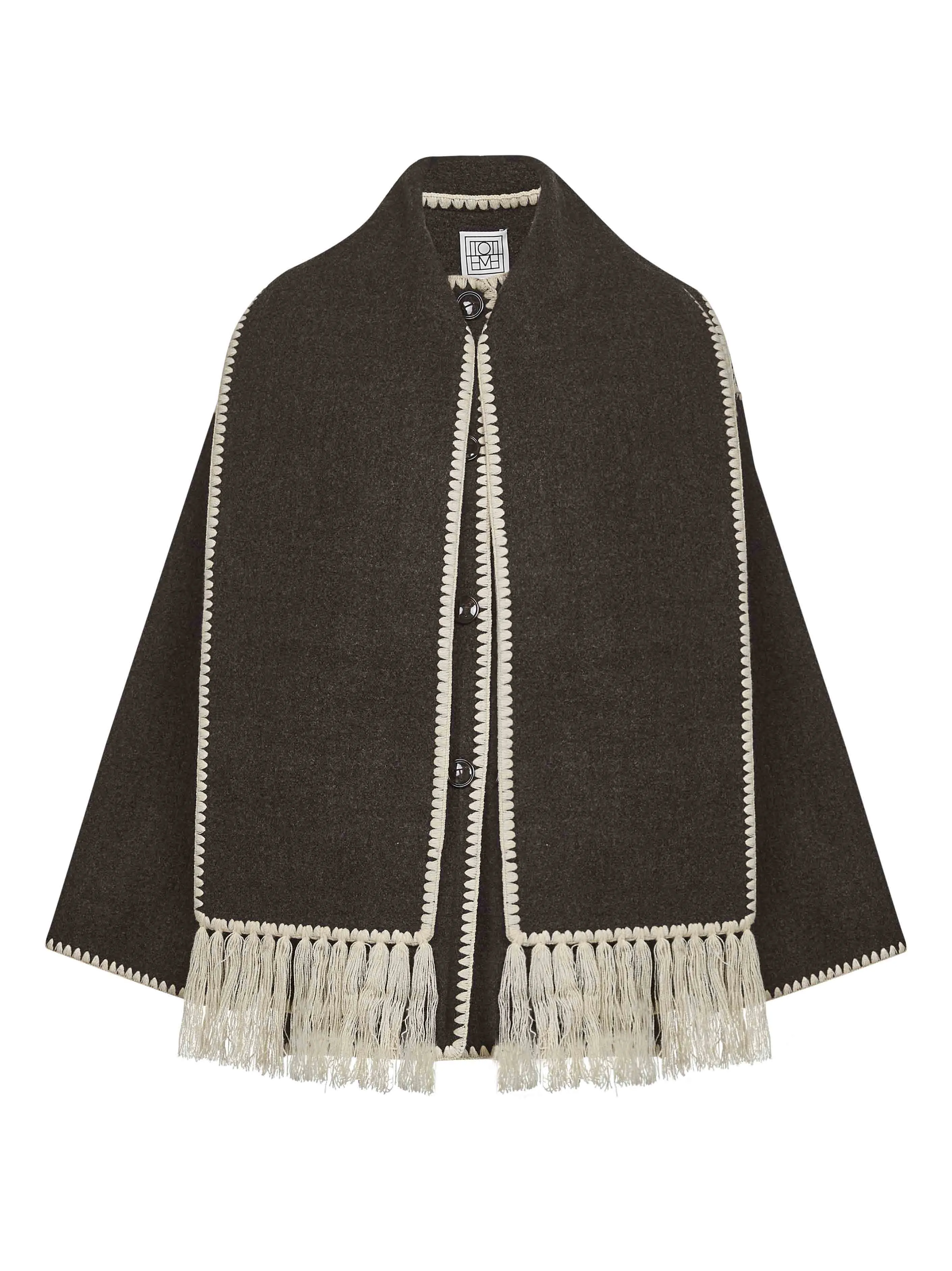 Brown Felt Embroidered Scarf Jacket sold by Lord & Taylor