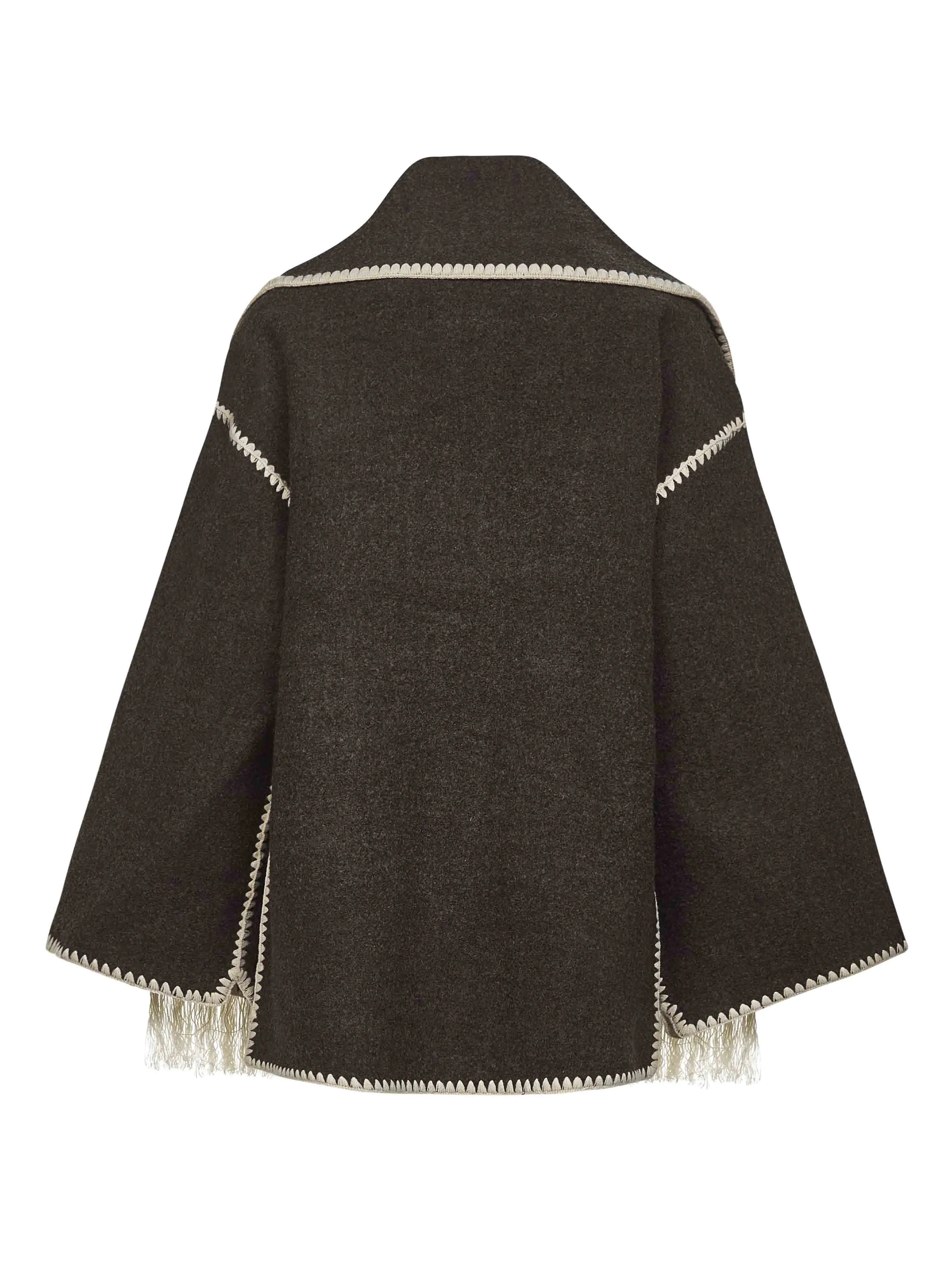 Brown Felt Embroidered Scarf Jacket sold by Lord & Taylor product image thumbnail 2