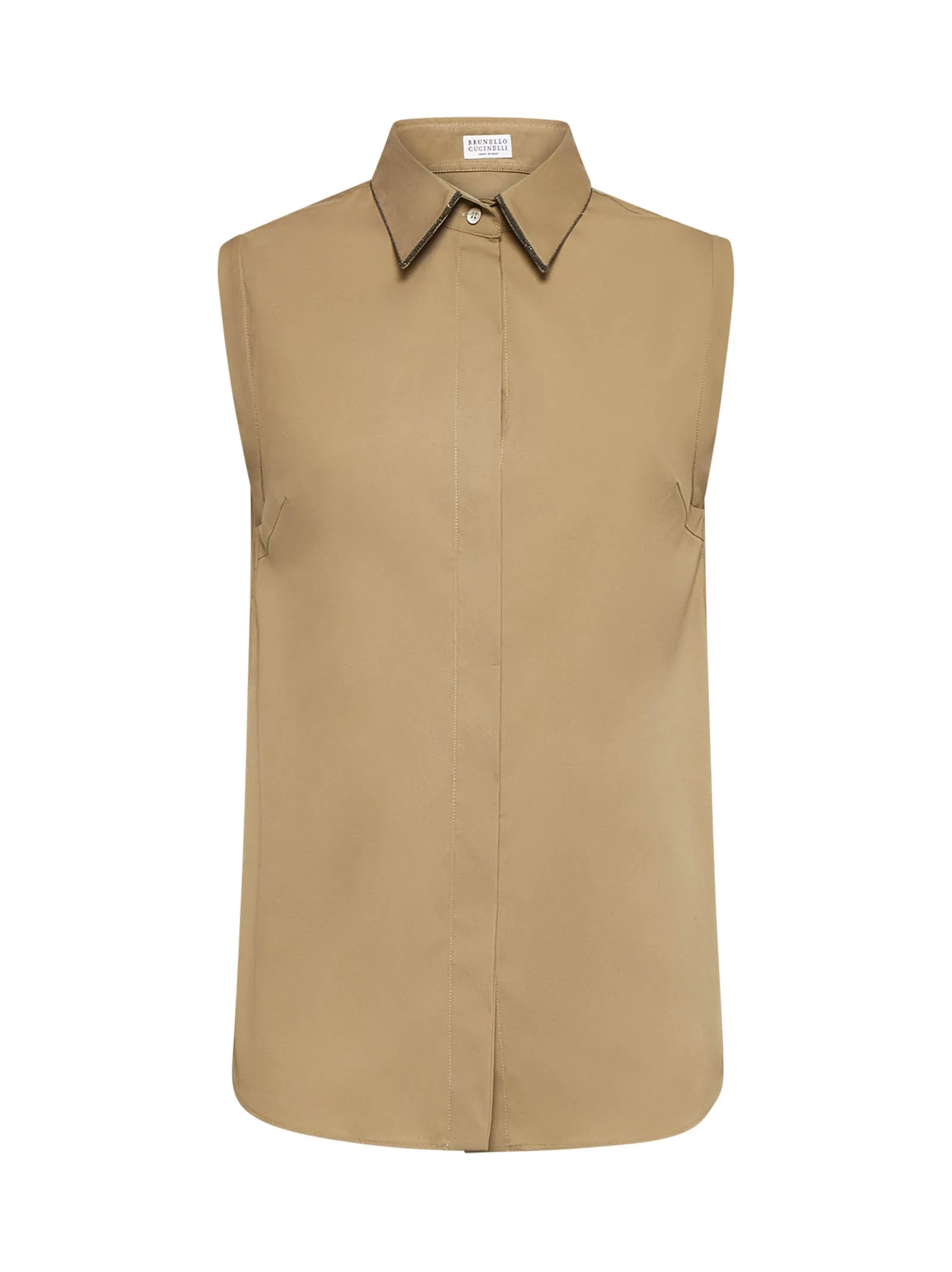 Green Shiny Trim Poplin Shirt sold by Lord & Taylor