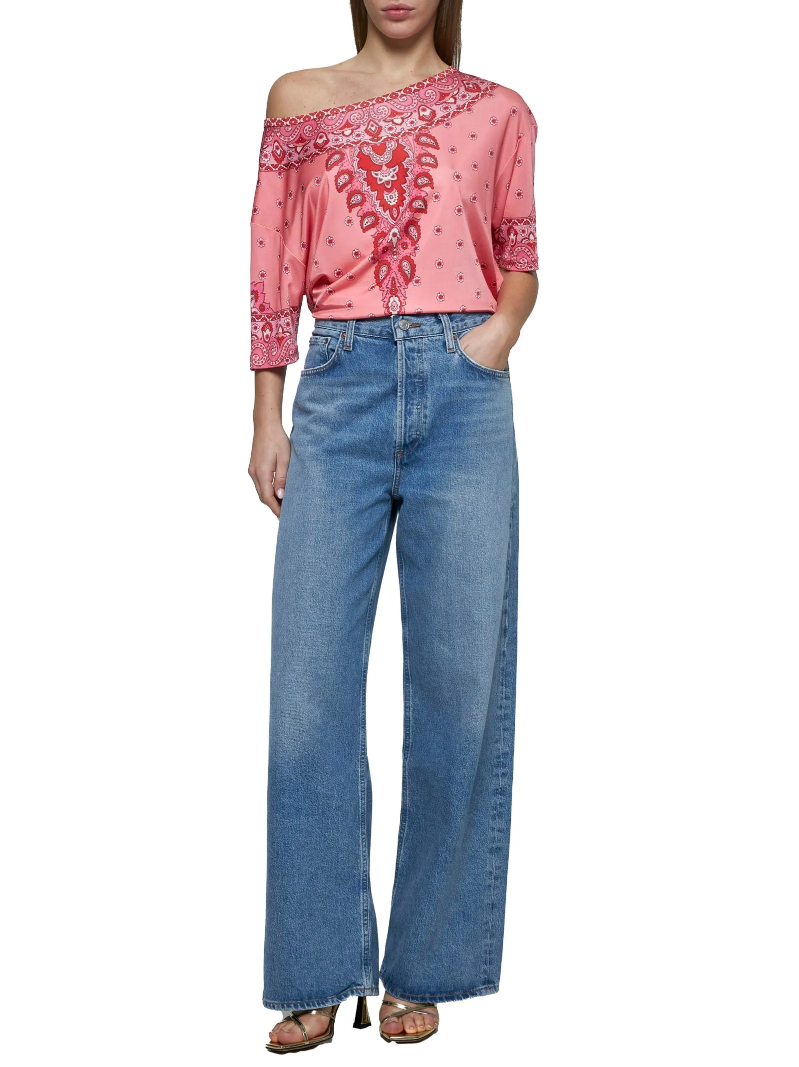 Pink Paisley Print Stretch Jersey Top sold by Lord & Taylor product image thumbnail 2
