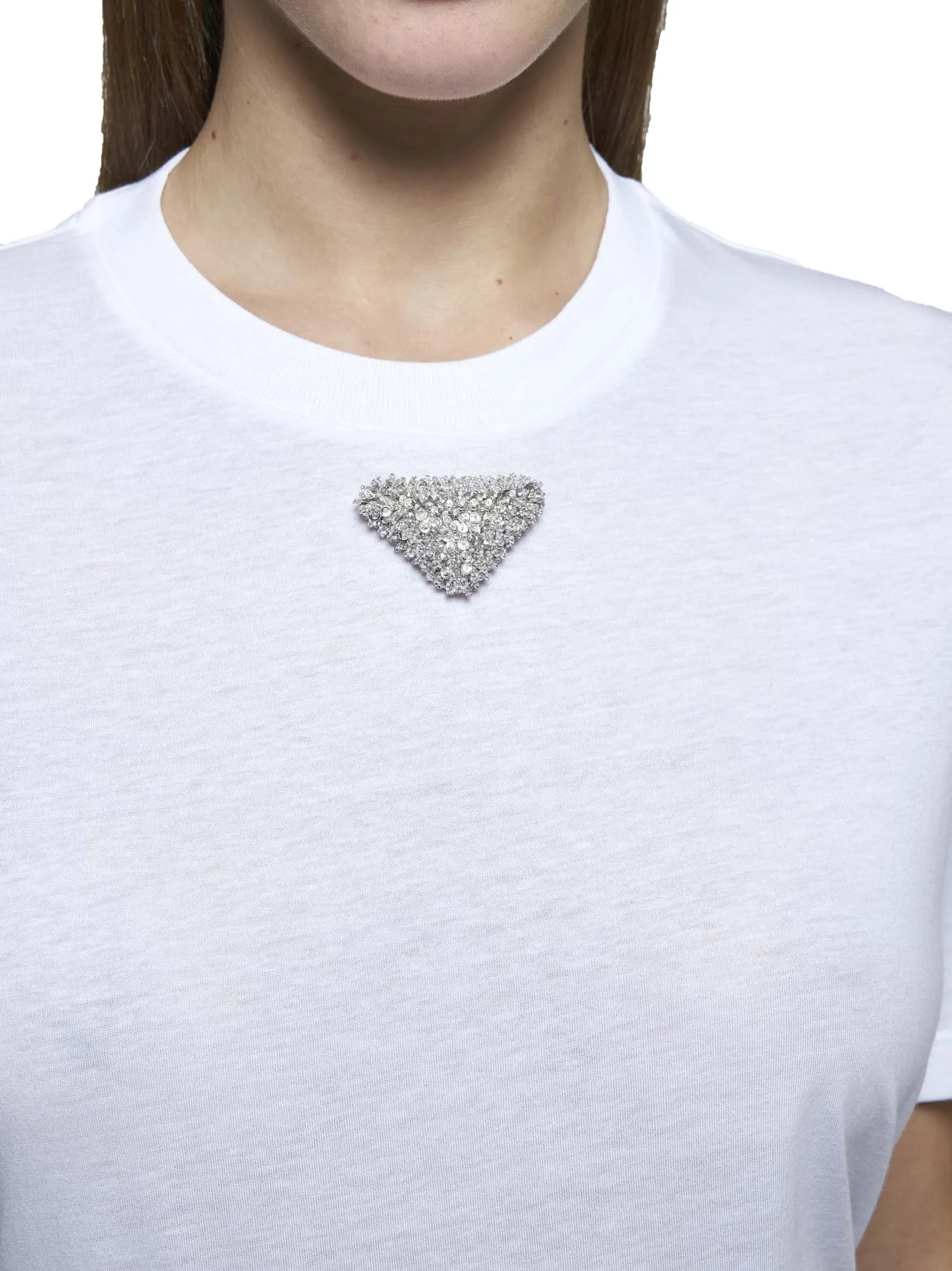 Prada Rhinestones Plaque Cotton T-Shirt sold by Lord & Taylor product image thumbnail 5