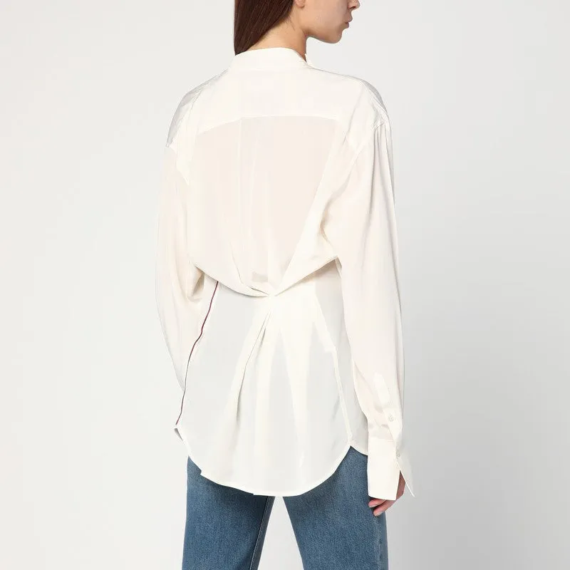 Ivory draped silk blouse sold by Lord & Taylor product image thumbnail 2