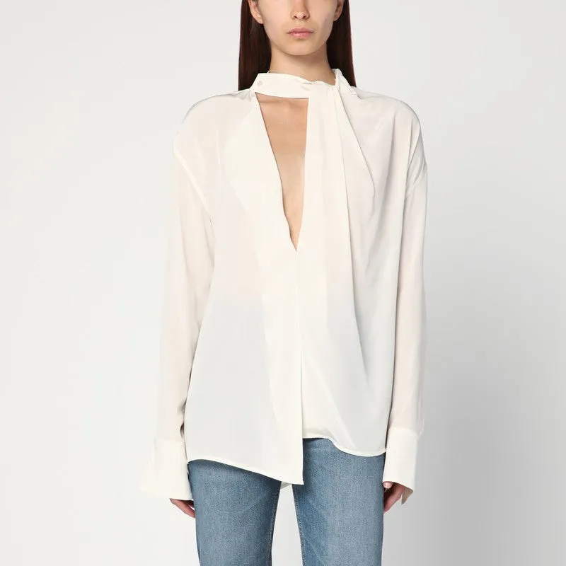 Ivory draped silk blouse sold by Lord & Taylor