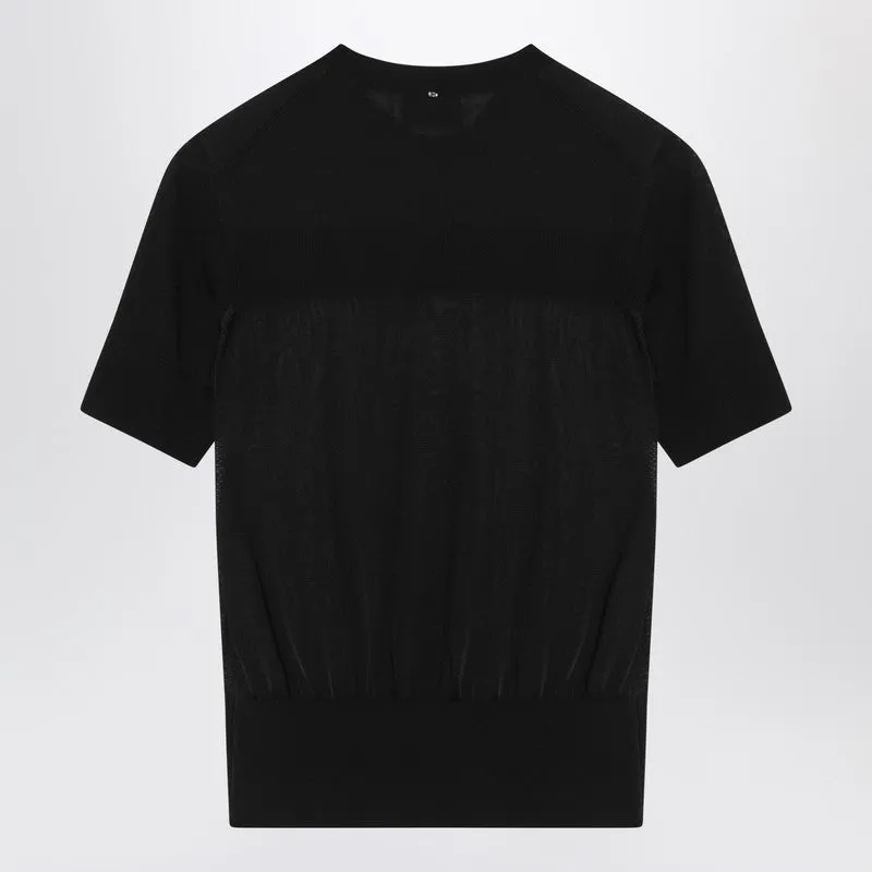 Black T-shirt in viscose and wool sold by Lord & Taylor product image thumbnail 2