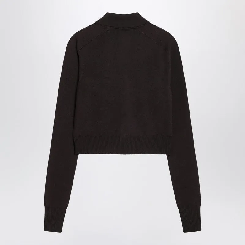 Dark brown cardigan in wool sold by Lord & Taylor product image thumbnail 2