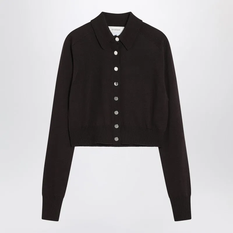 Dark brown cardigan in wool made by Sportmax
