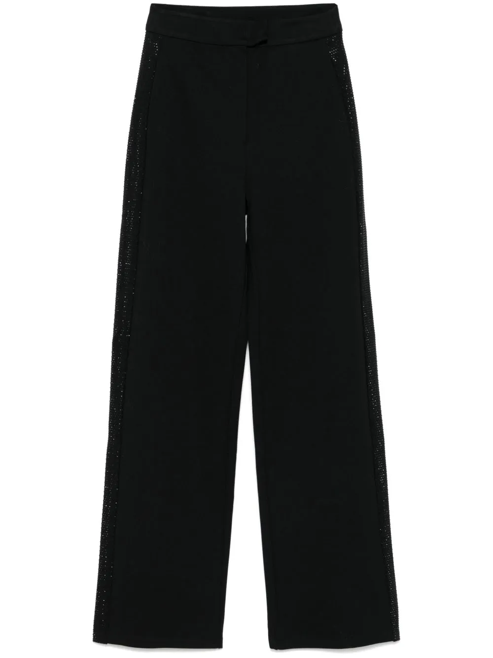 jersey trousers with bands and micro studs sold by Lord & Taylor
