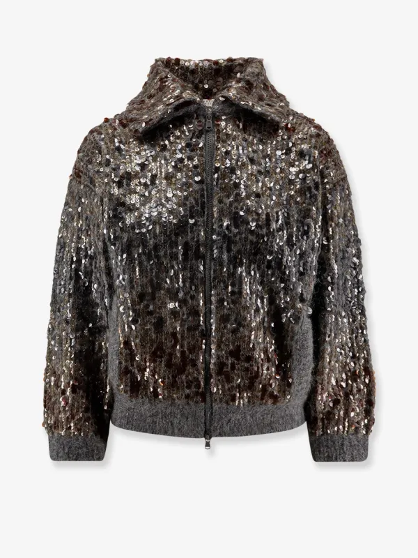 Mohair cardigan with all-over sequins sold by Lord & Taylor