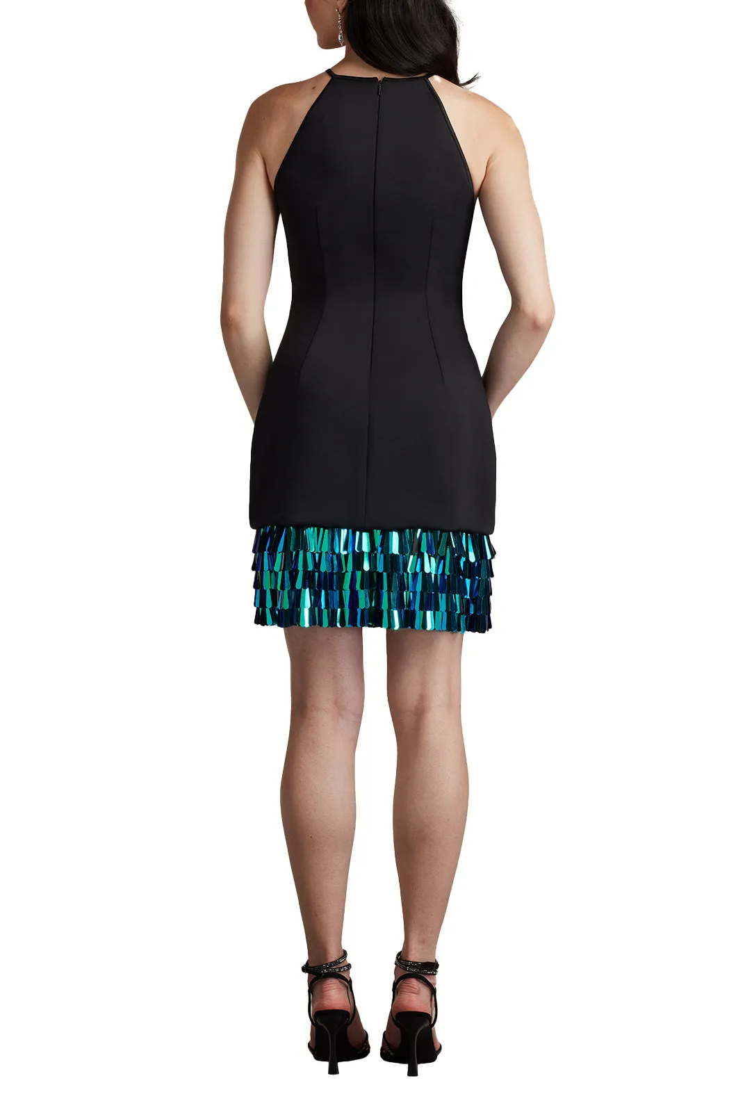 Selena Neoprene Sequin-Fringe Mini Dress BLACK sold by Lord & Taylor product image thumbnail 3