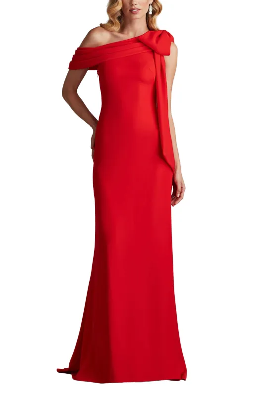 Cassia Bow-Shoulder Crepe Gown REDRS sold by Lord & Taylor