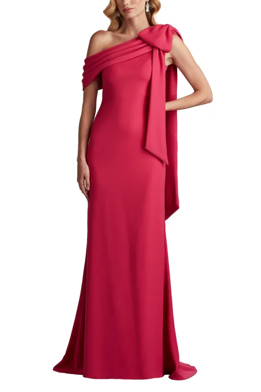 Cassia Bow-Shoulder Crepe Gown FUCHA sold by Lord & Taylor