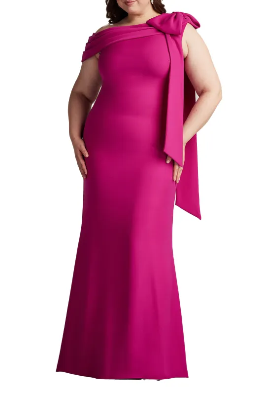 Cassia Bow-Shoulder Crepe Gown - PLUS SIZE HBSCS sold by Lord & Taylor