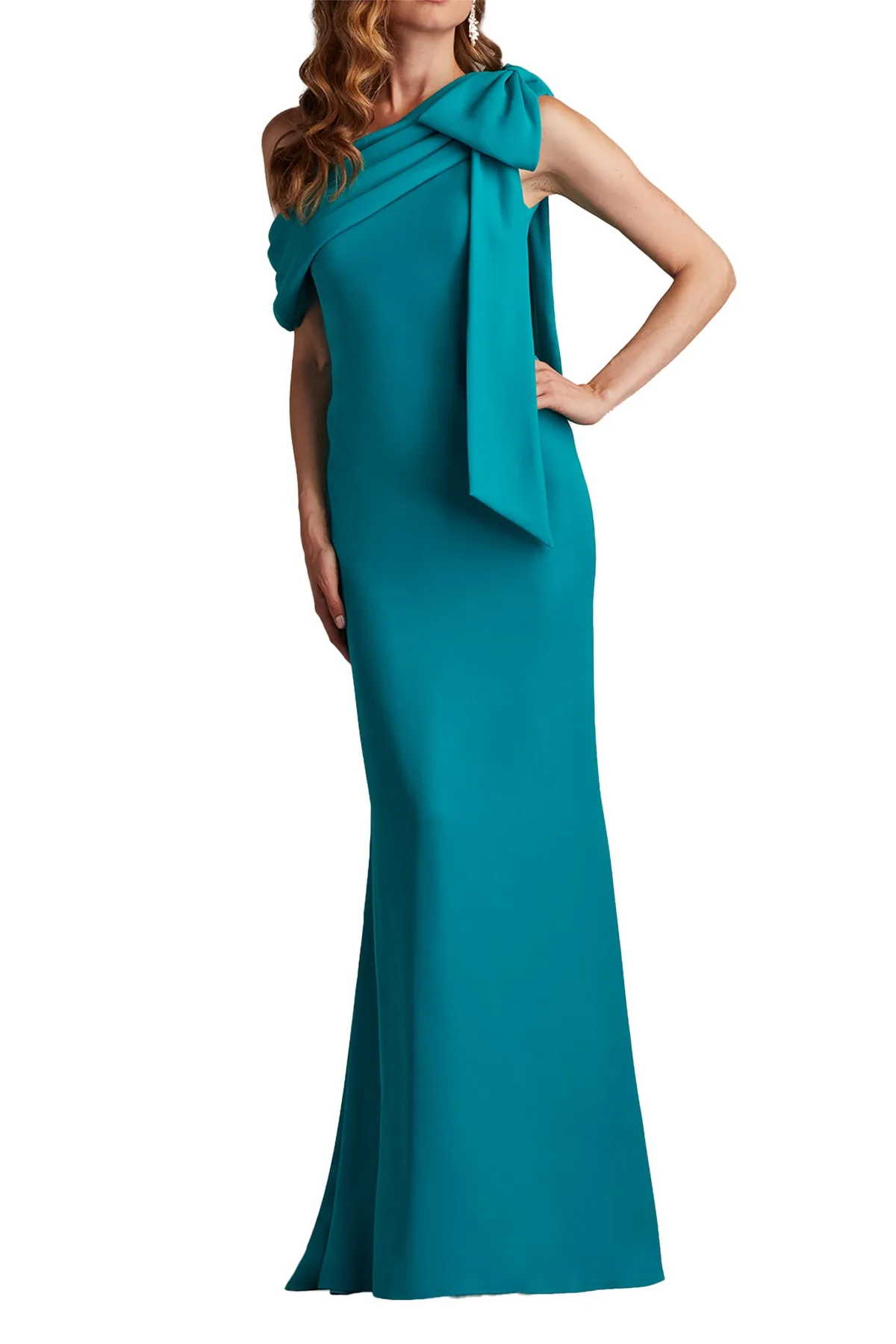 Cassia Bow-Shoulder Crepe Gown DSTEA sold by Lord & Taylor product image thumbnail 3