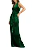 Cider Twist-Drape Velvet Gown PINE sold by Lord & Taylor