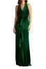 Cider Twist-Drape Velvet Gown PINE sold by Lord & Taylor