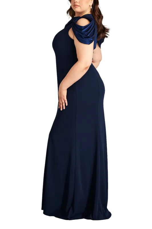 Carlene Shoulder Drape Gown - PLUS SIZE NAVY sold by Lord & Taylor