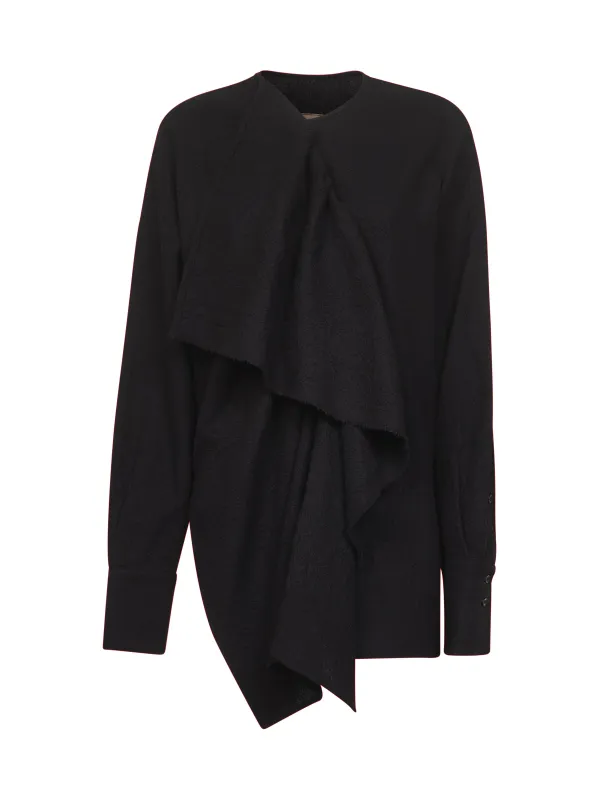 Black Virgin Wool Frontera Canvas Blouse sold by Lord & Taylor