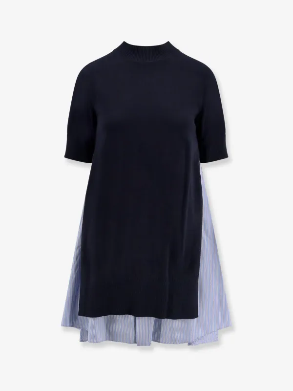 Cotton Dress with Fabric Inserts made by Sacai