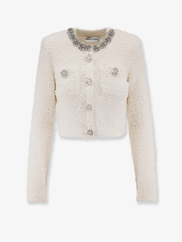 Cotton Blend Cardigan with Rhinestones sold by Lord & Taylor