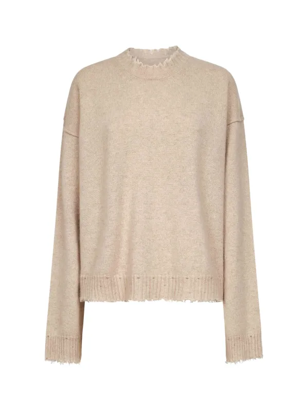 Beige Cashmere Sweater with Distressed Details sold by Lord & Taylor