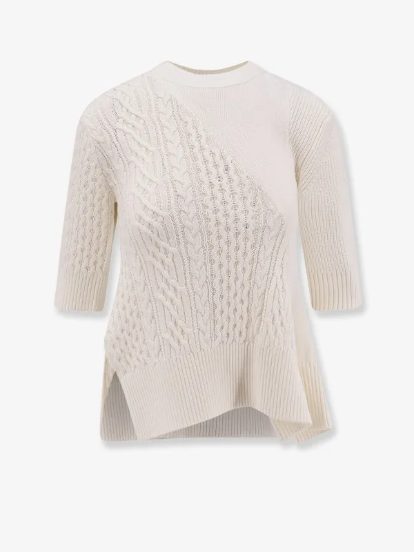 Asymmetrical Cotton Blend Sweater made by Sacai