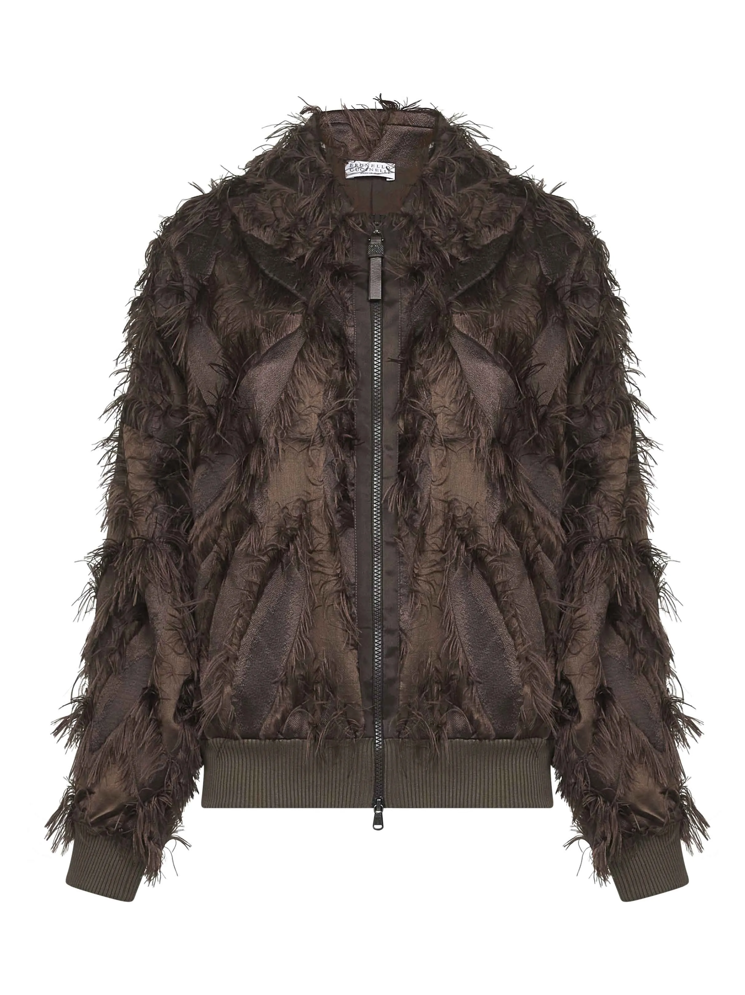 Brown Dracaena Fil Coupé Bomber Jacket sold by Lord & Taylor