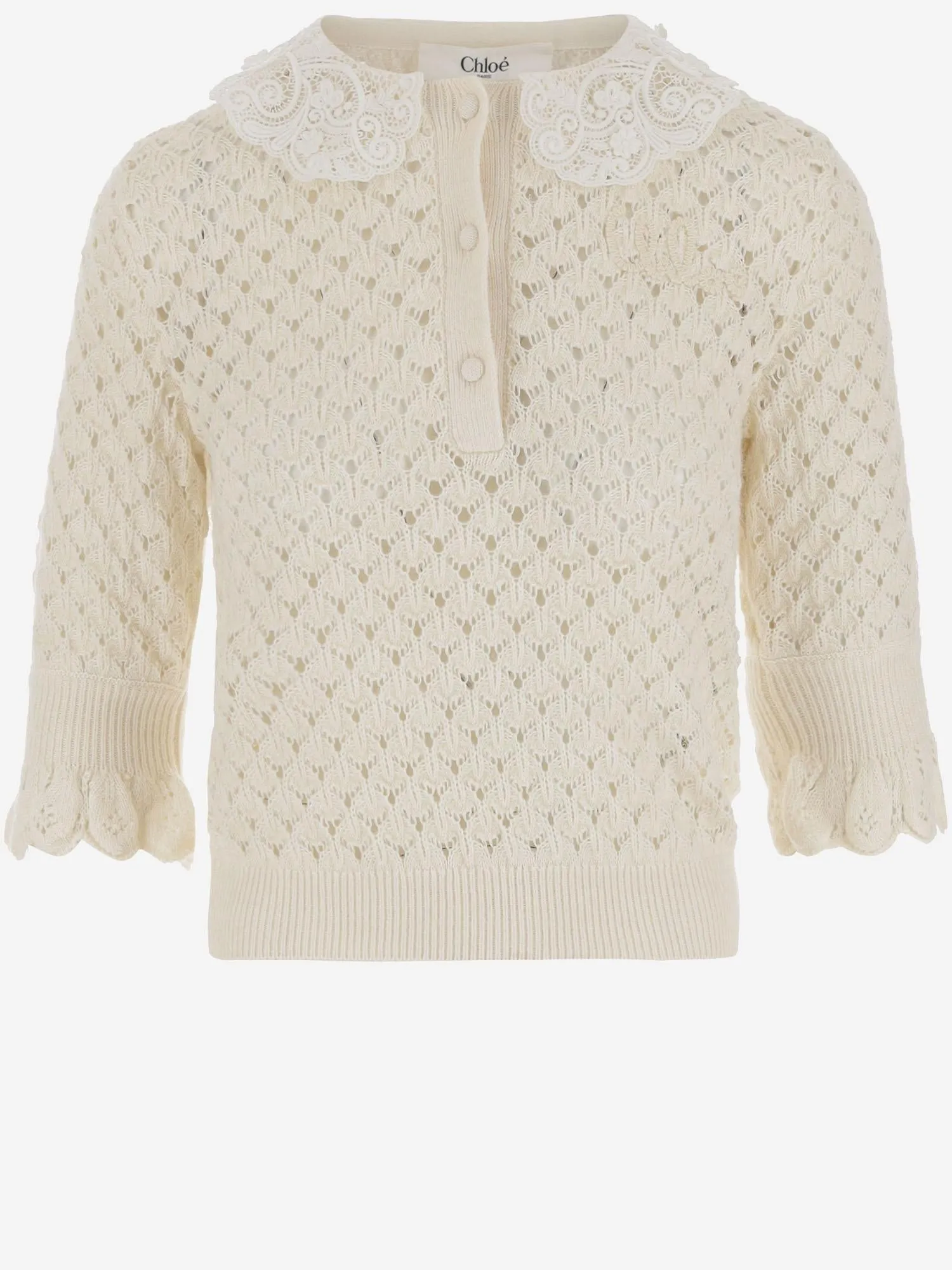 POLO SHIRT WITH LACE COLLAR sold by Lord & Taylor product image thumbnail 3