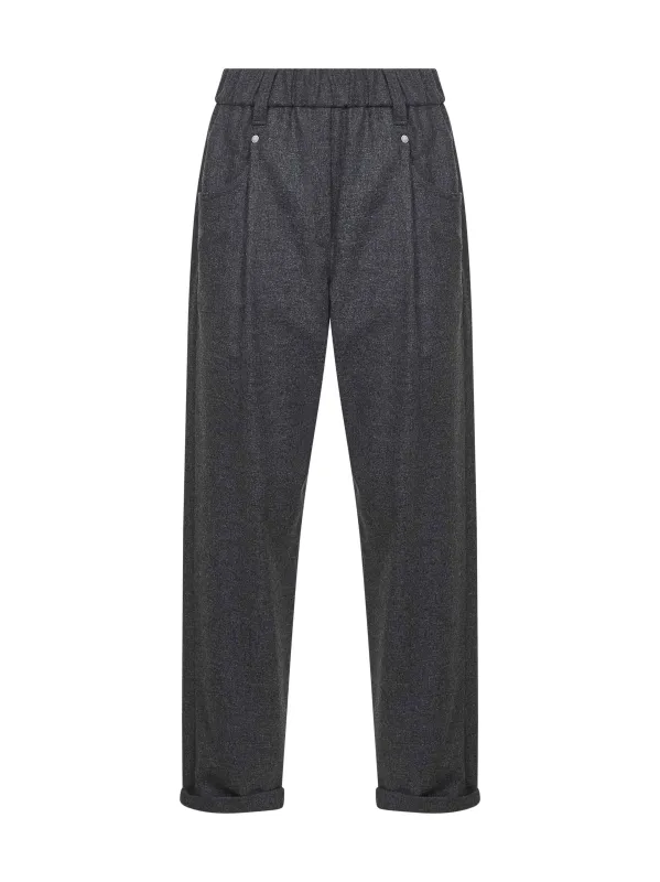 Lead Grey Wool and Cashmere Baggy Trousers sold by Lord & Taylor