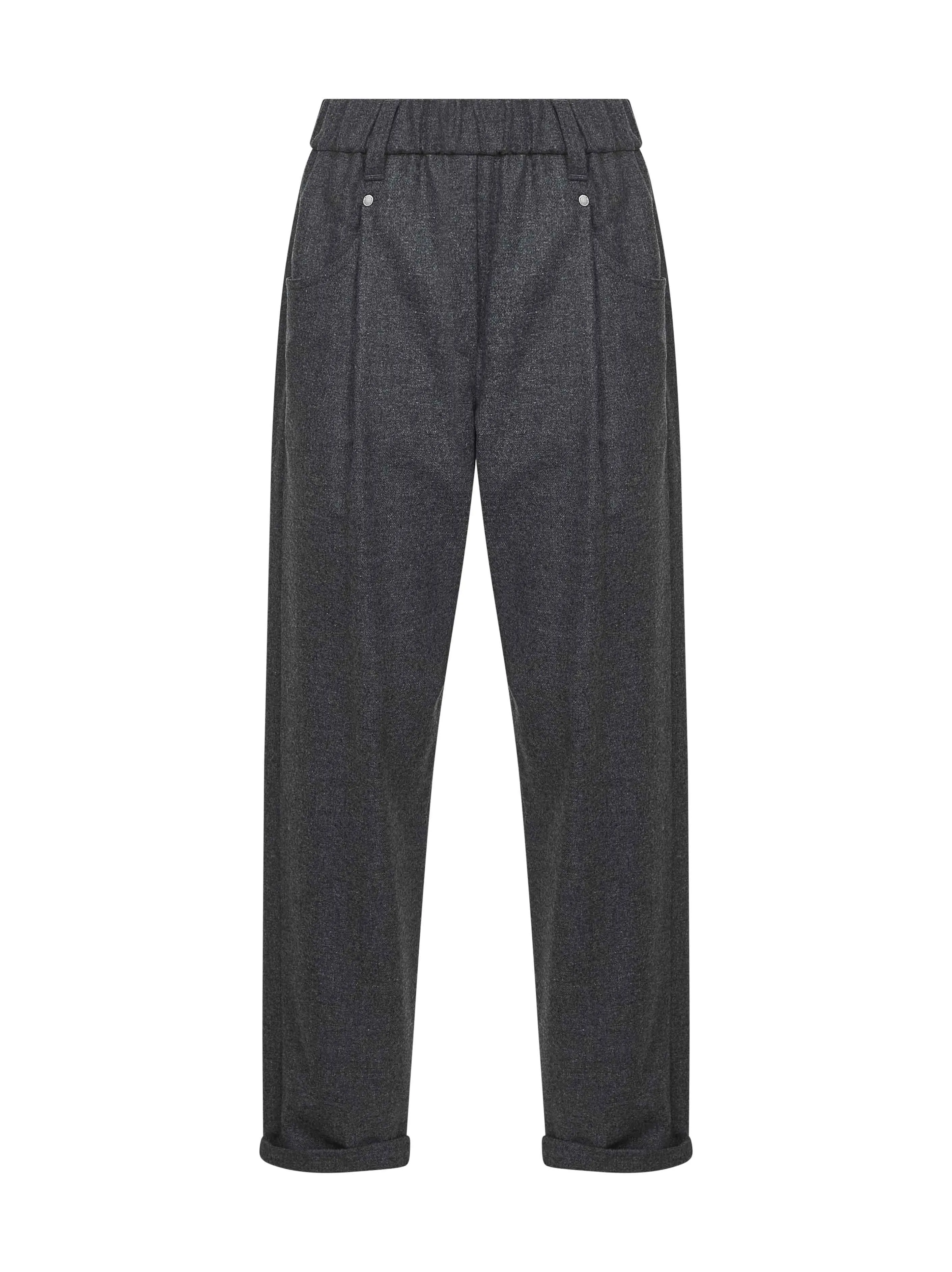 Lead Grey Wool and Cashmere Baggy Trousers sold by Lord & Taylor