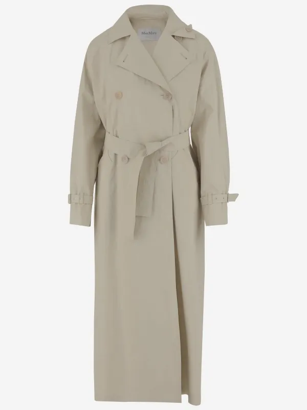 Long linen canvas trench coat sold by Lord & Taylor