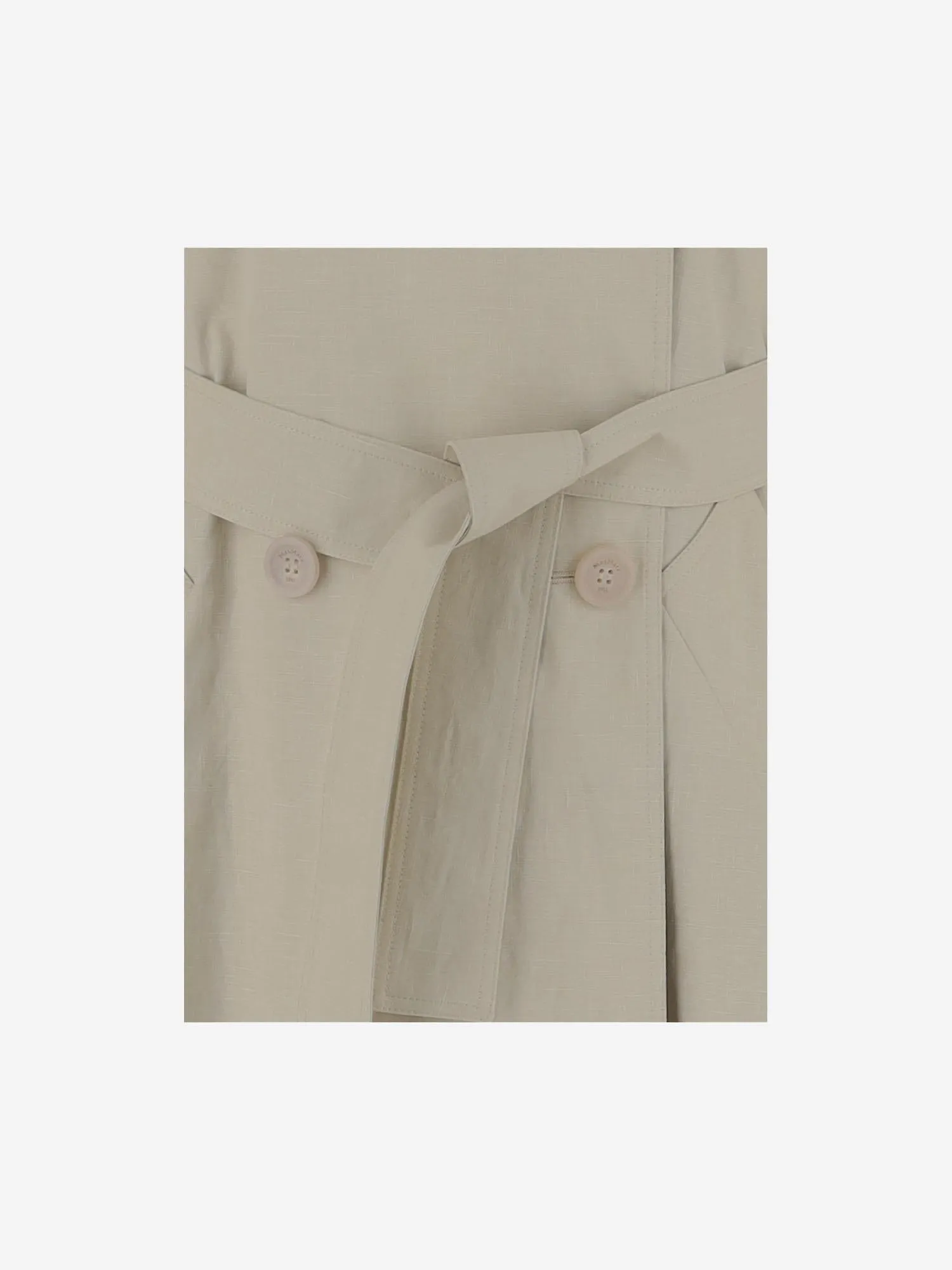 Long linen canvas trench coat sold by Lord & Taylor product image thumbnail 5