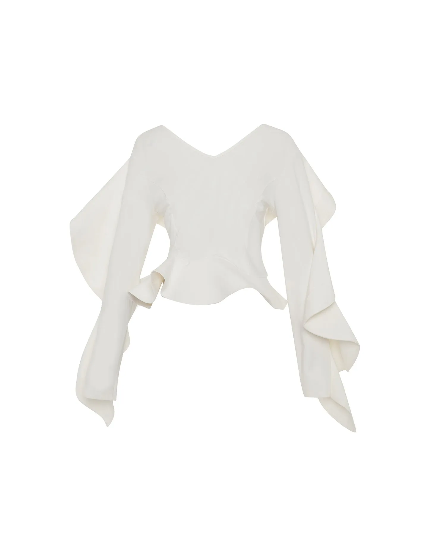 Gaia Ruffle Shoulder V-Neck Top sold by Lord & Taylor product image thumbnail 4