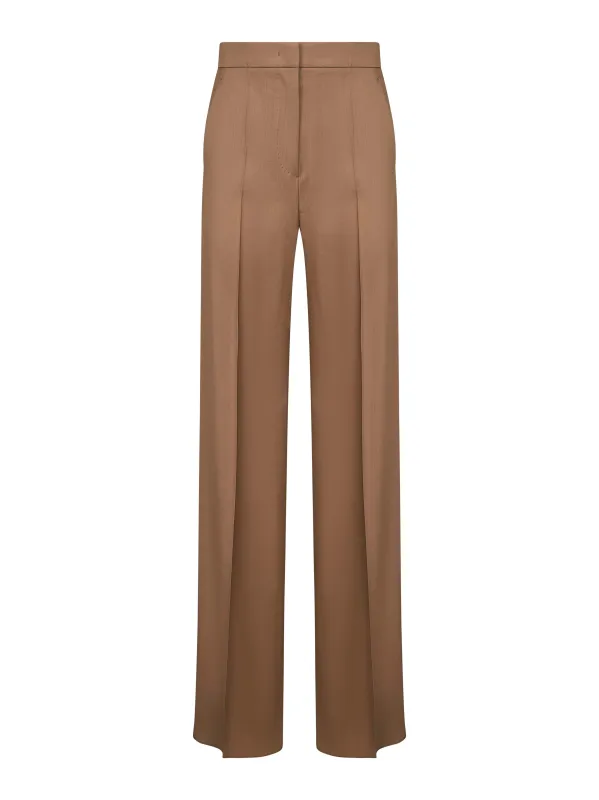 Brown Light Wool Fernet Straight Trousers sold by Lord & Taylor