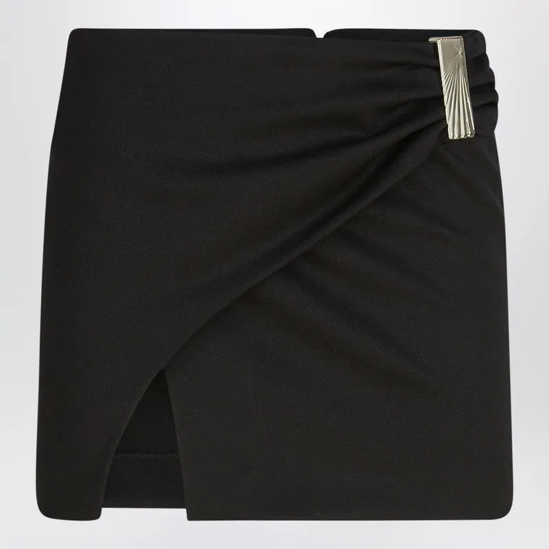 The Attico Black wool mini skirt made by The Attico