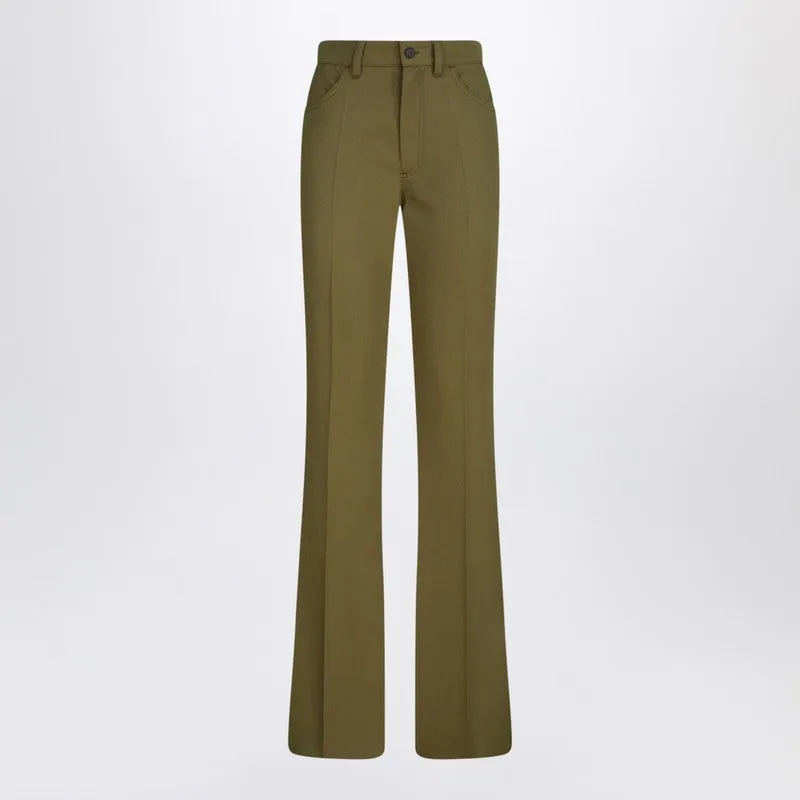 The Attico Military green wool gabardine trousers made by The Attico