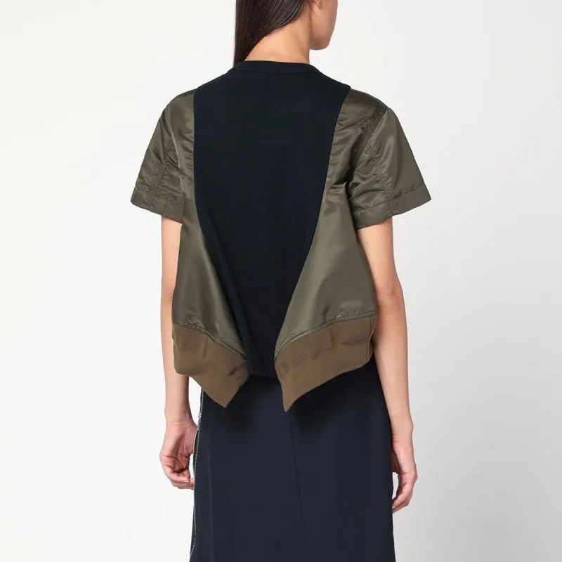 Sacai Navy/kaki cotton and nylon T-shirt sold by Lord & Taylor product image thumbnail 2