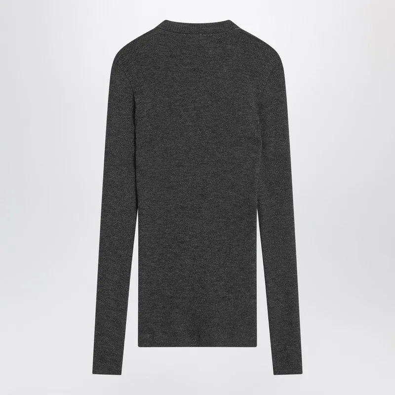 Brunello Cucinelli Dark grey ribbed wool sweater sold by Lord & Taylor product image thumbnail 2