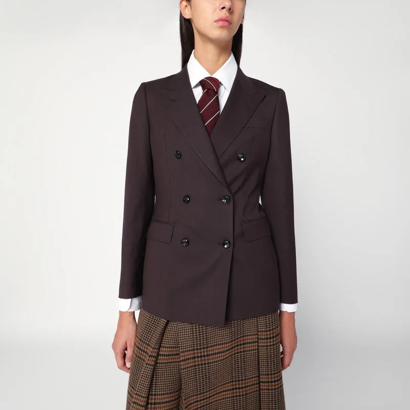 Tagliatore Brown double-breasted jacket in wool blend sold by Lord & Taylor