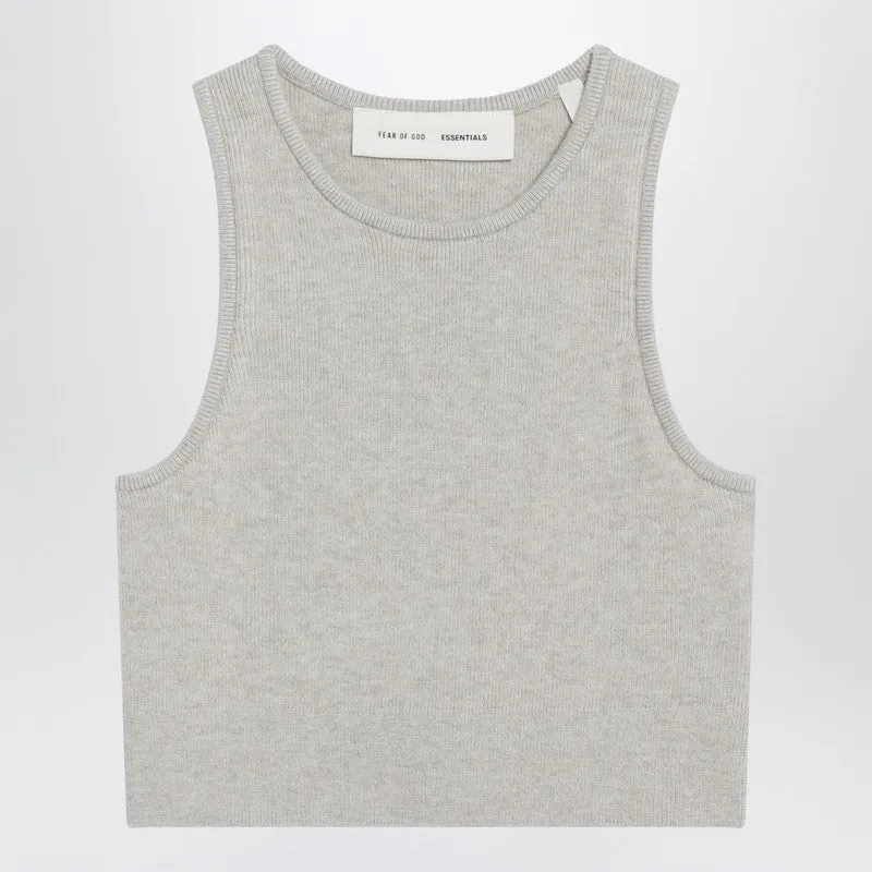 Fear of God Essentials Ribbed greige cropped top sold by Lord & Taylor