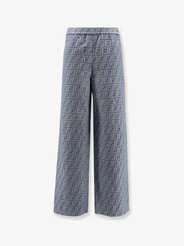 Cotton and linen trousers with all-over ff motif sold by Lord & Taylor