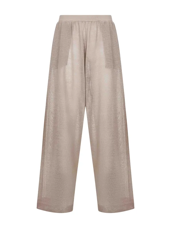Beige Silk and Linen Knit Wide-Leg Trousers sold by Lord & Taylor