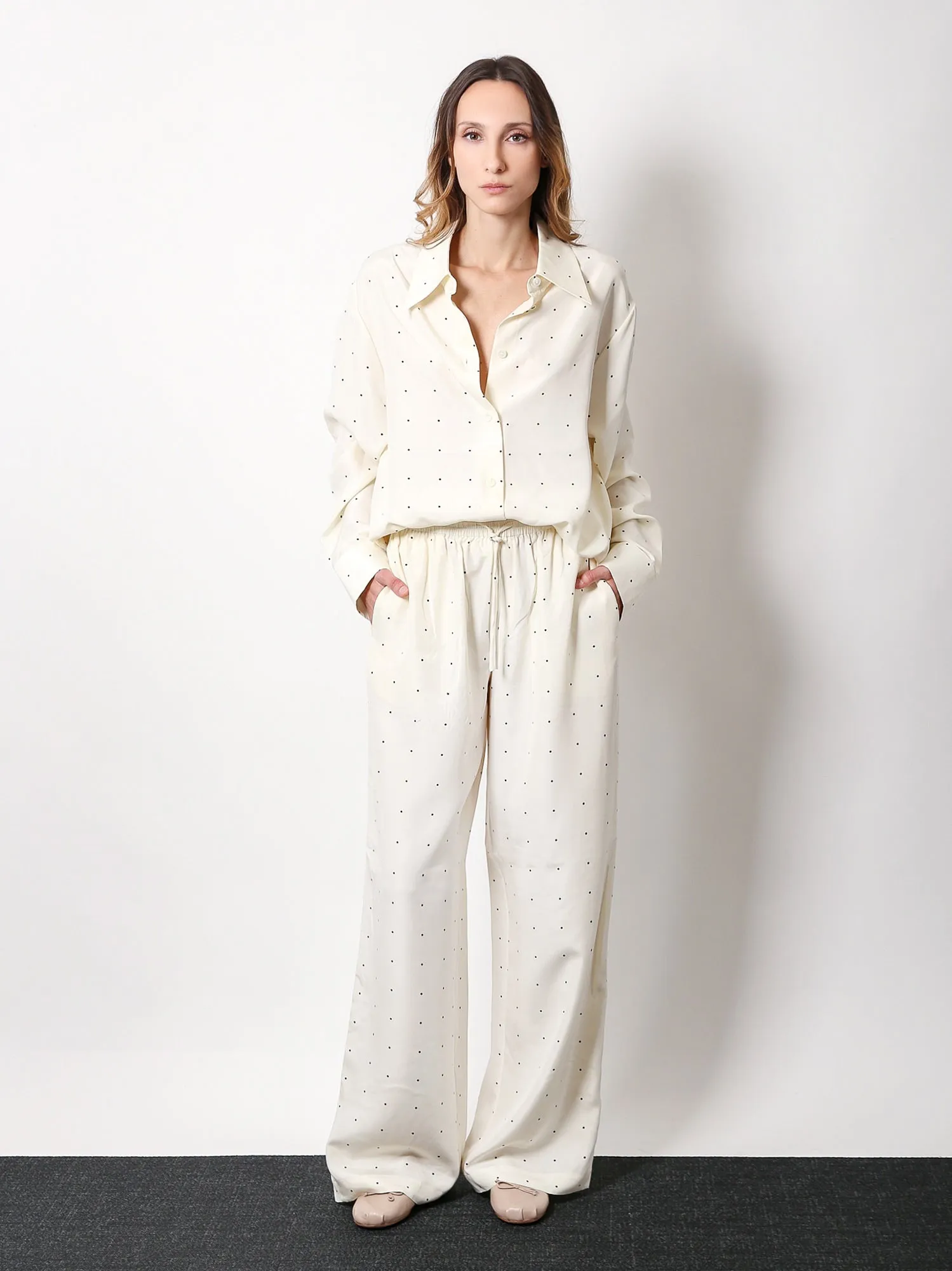 Polka-Dots Silk Trousers sold by Lord & Taylor product image thumbnail 2