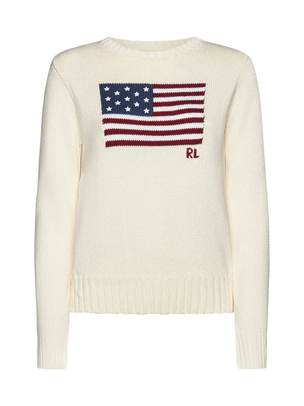 Polo Ralph Lauren Cotton Sweater with Flag sold by Lord & Taylor