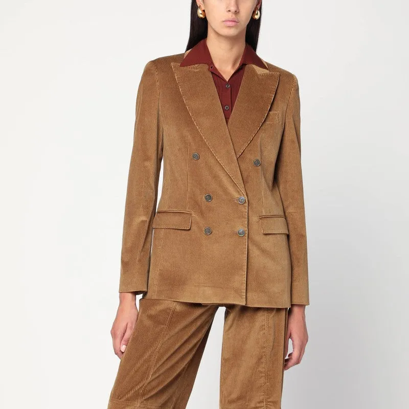 ETRO Brown double-breasted velvet jacket sold by Lord & Taylor