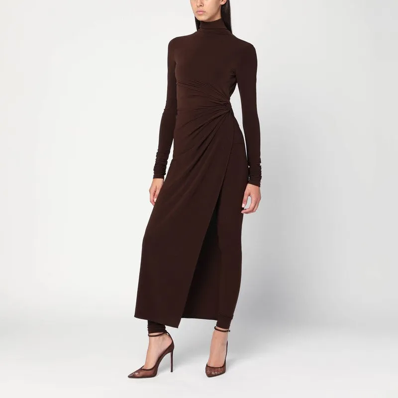 THE ANDAMANE Tessa jumpsuit in brown jersey sold by Lord & Taylor