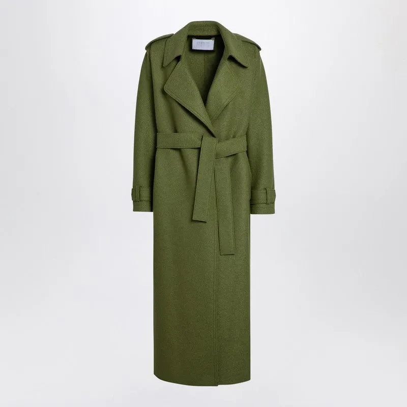 Harris Wharf London Green wool coat with belt sold by Lord & Taylor