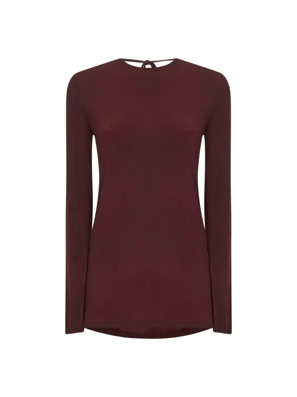 Dark red stretch jersey blouse sold by Lord & Taylor